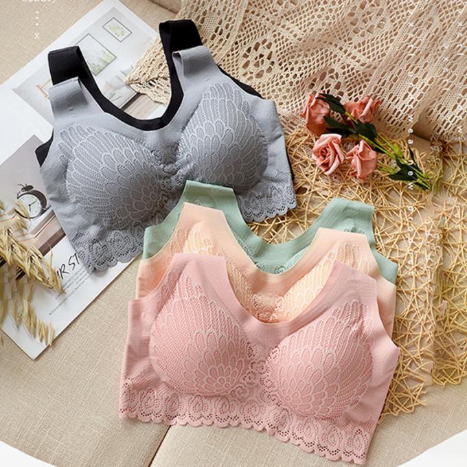 F2013 Comfortable Cotton Underwear, Breathable and Removable Foam Pad Sports Bra Lingerie