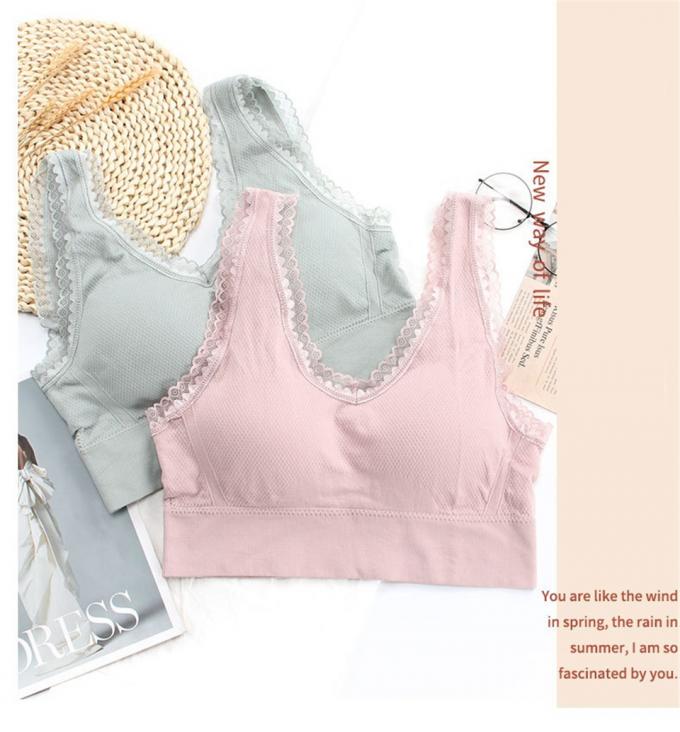 Comfortable Cotton Underwear, Breathable and Removable Foam Pad Sports Bra Lingerie