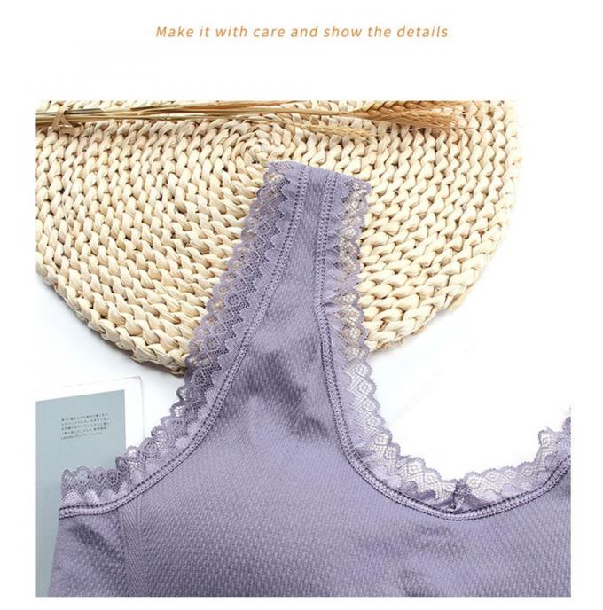 Comfortable Cotton Underwear, Breathable and Removable Foam Pad Sports Bra Lingerie