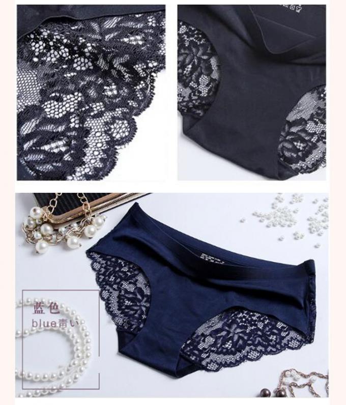 شلوار زیر زنانه توری کنفی سکسی ابریشم یخی بافتنی بدون درز 3