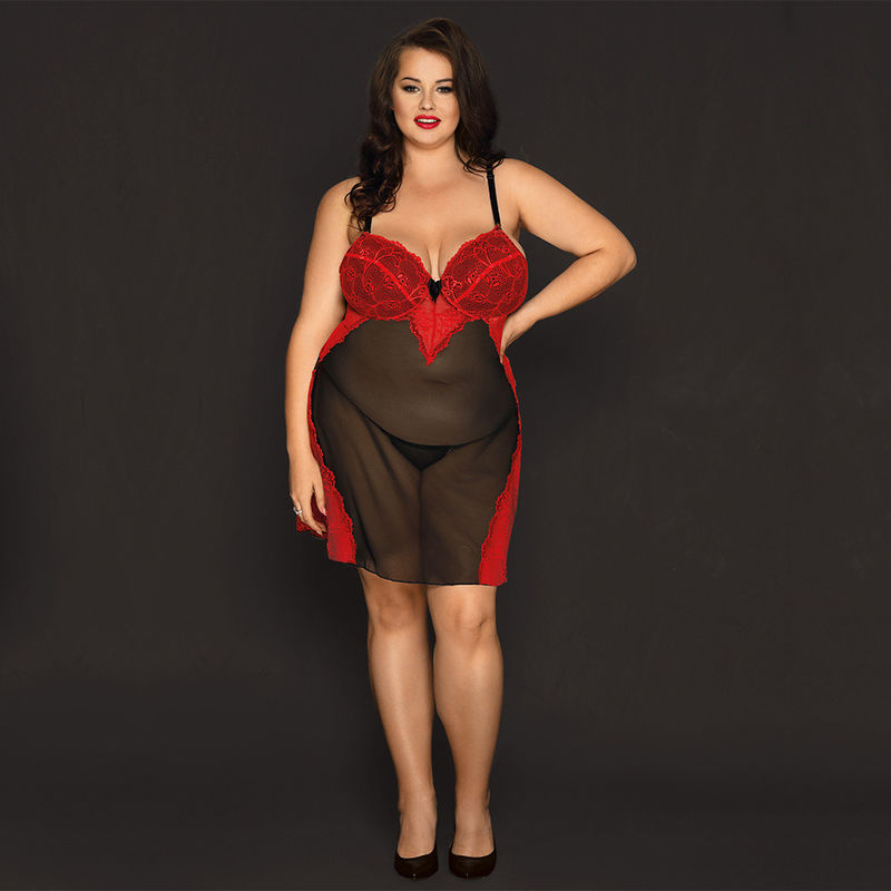 لباس خواب توری شفاف خواب 70 کیلویی Babydoll Chemise