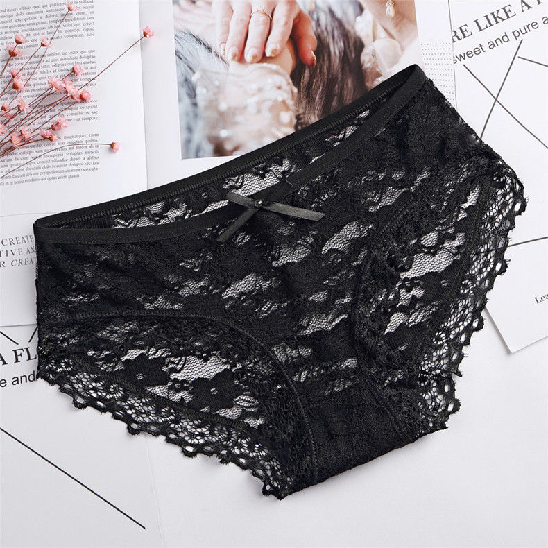 لباس زیر بدون درز نخی مشکی بافتنی سکسی Undies Spandex 3XL مش توخالی