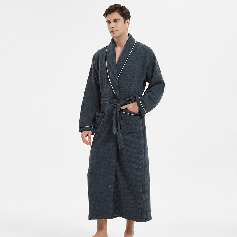 Plus Loungewear Sleepwear مردانه پارچه جامد پنبه ای گرم Pjs برای مردان