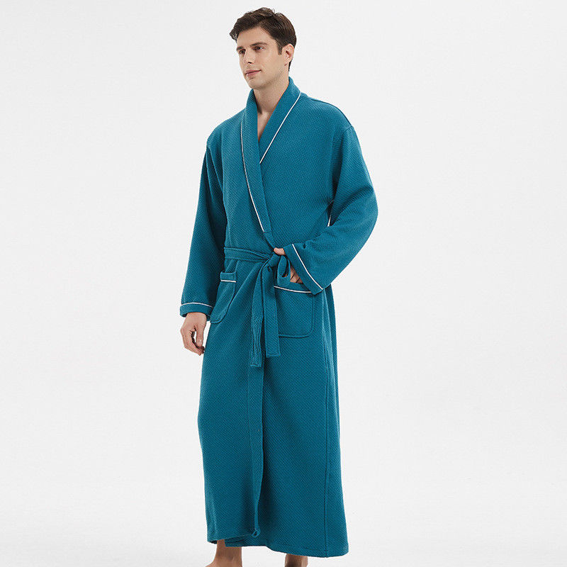 Plus Loungewear Sleepwear مردانه پارچه جامد پنبه ای گرم Pjs برای مردان