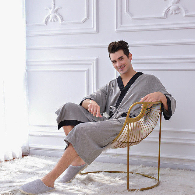 لباس خواب مردانه Bathrobe Xl Xxl شلوار پیژامه گرم مردانه الیاف پلی استر