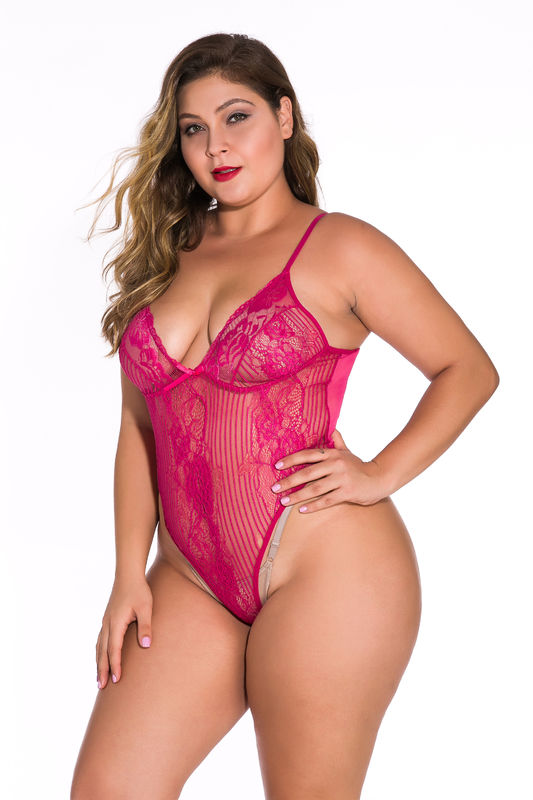 لباس زیر زنانه بدون آستین Temptation Plus Babydoll Lace سفید L-5XL پلی استر 95